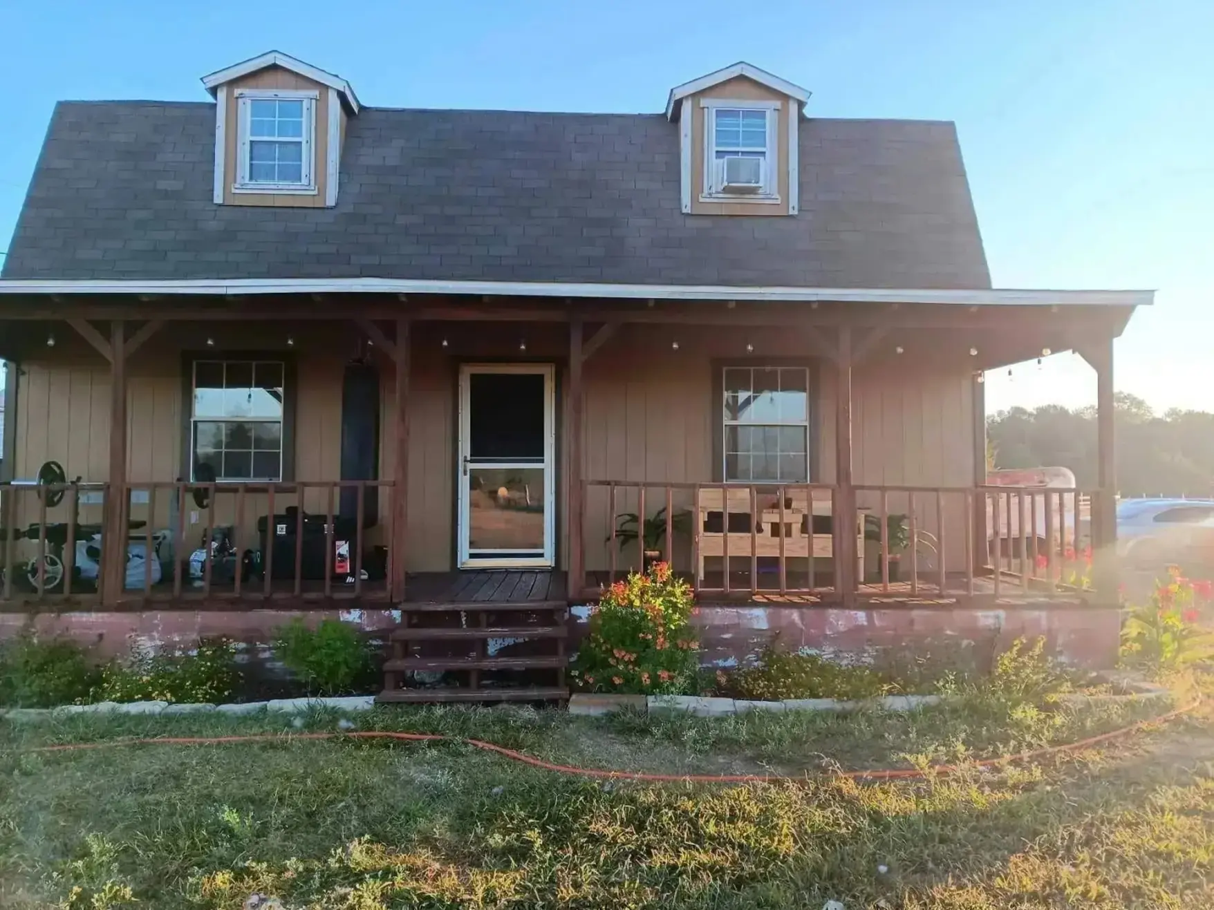 Charming Front Porch Renovation with Rustic Appeal