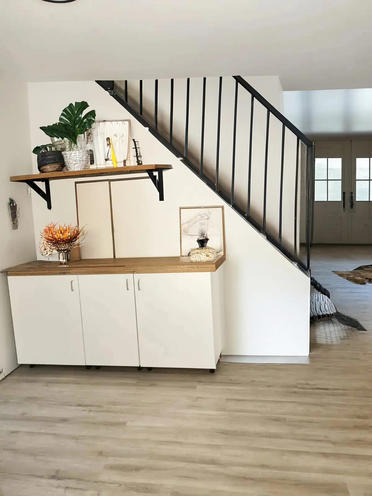 Rustic Hallway Remodel with Budget-friendly Enhancements