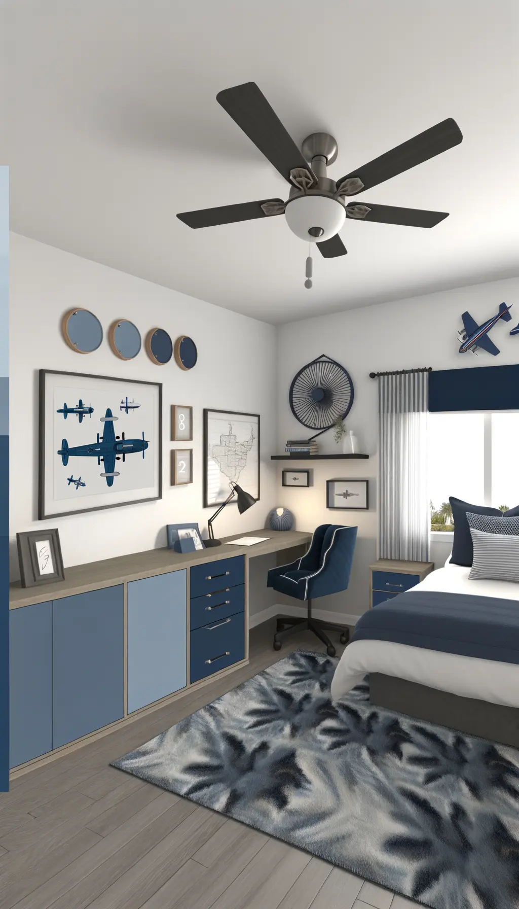 Transform Your Bedroom: Modern Coastal Design with Aviation Elements