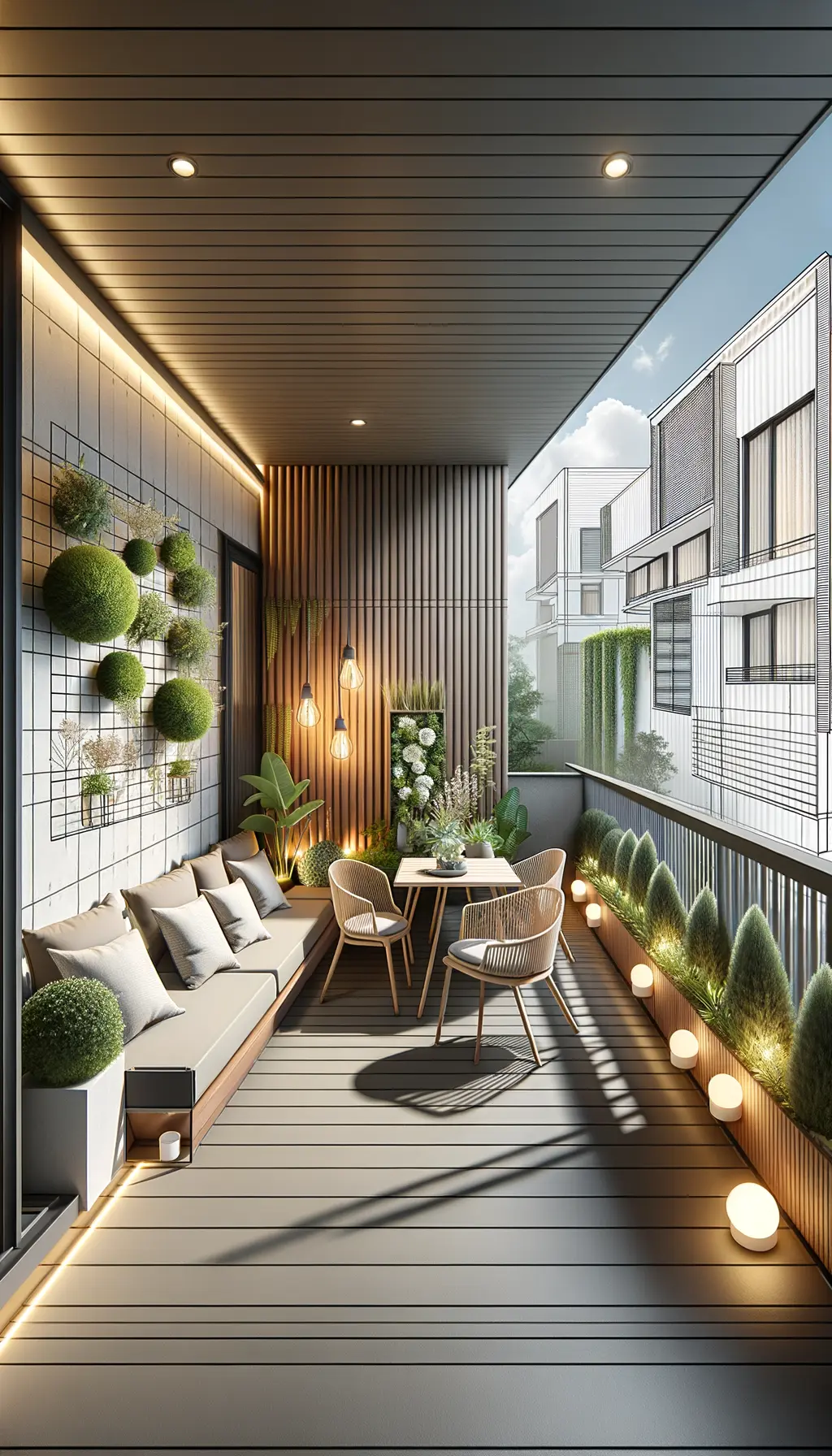 Modern Balcony Transformation: Stylish Outdoor Lounge