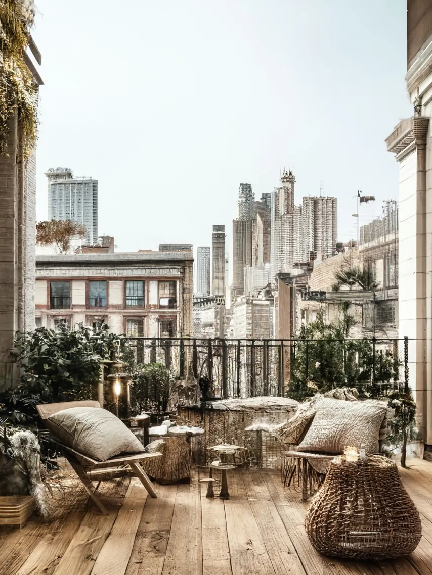 Traditional Balcony Remodel with Deck and Ornate Railings