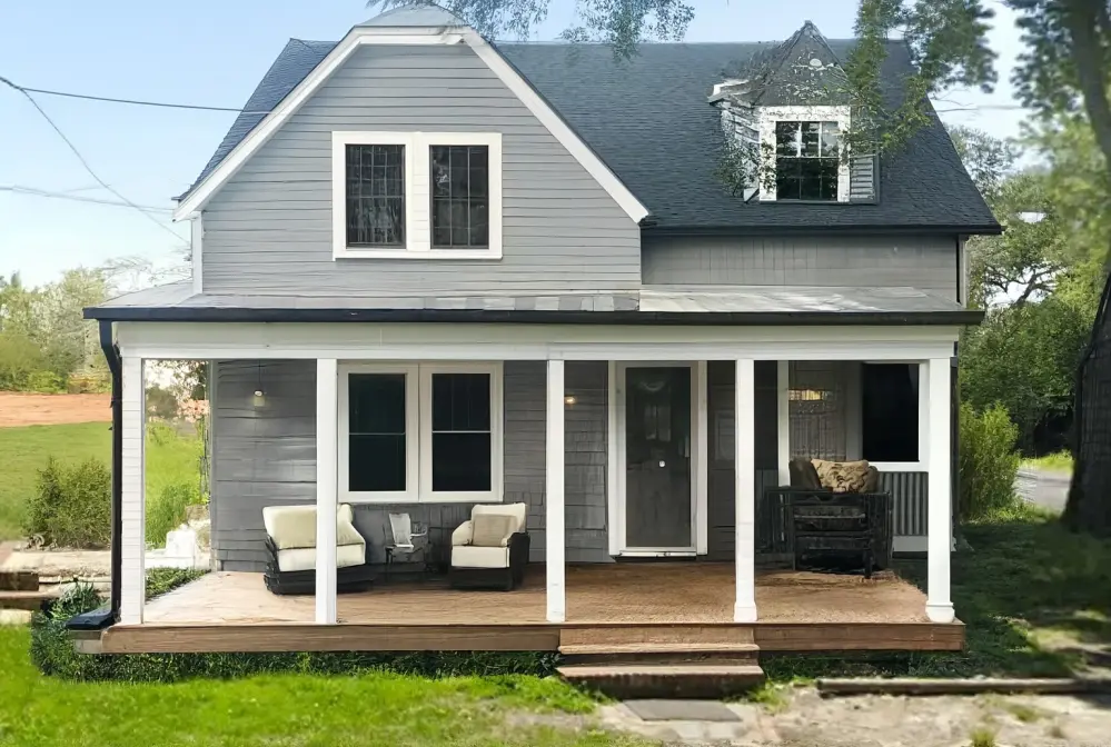 Enhancing Exterior with Transitional Style and Porch