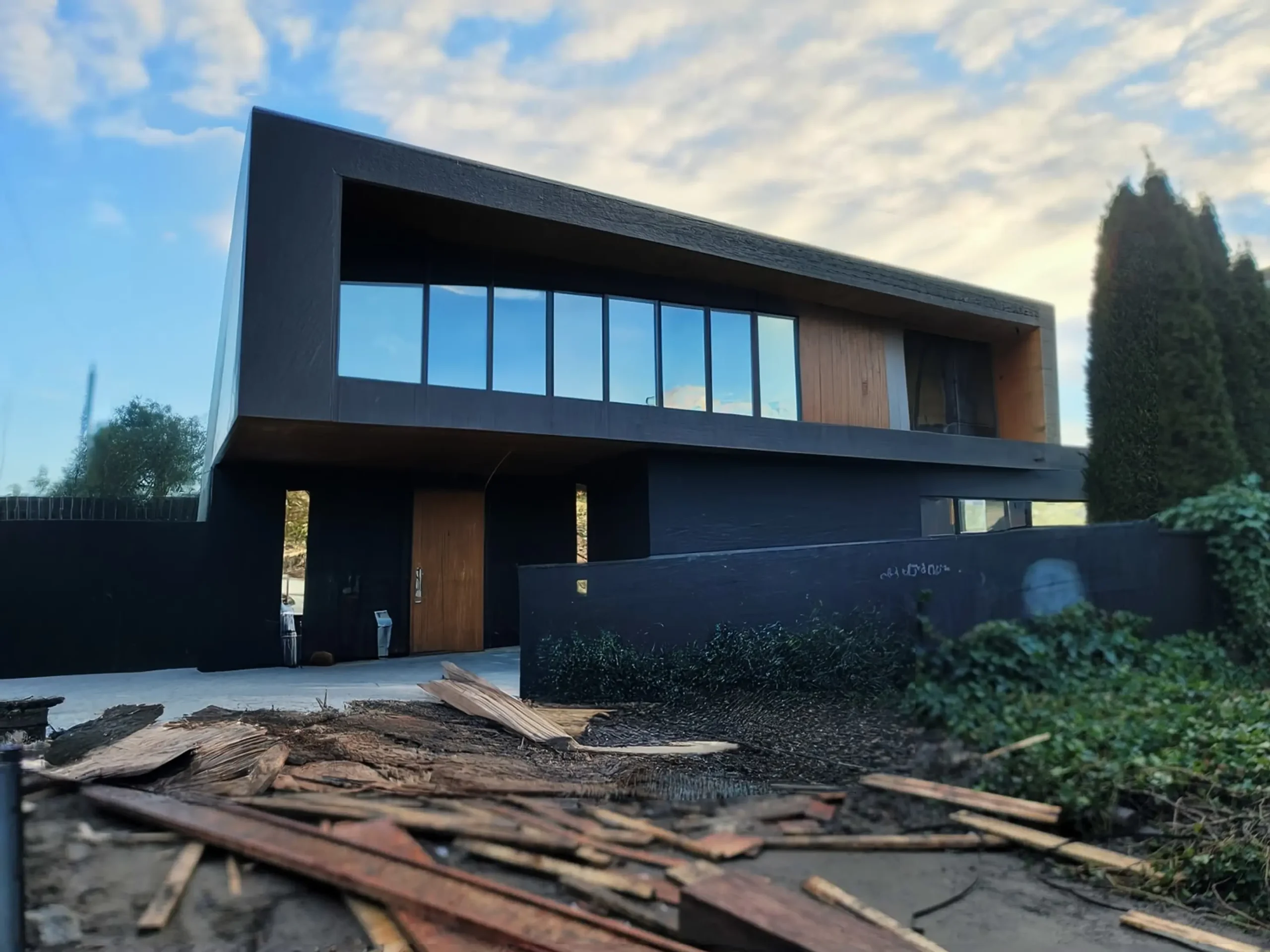 Modern Exterior Remodel with Gray and Neutral Palette