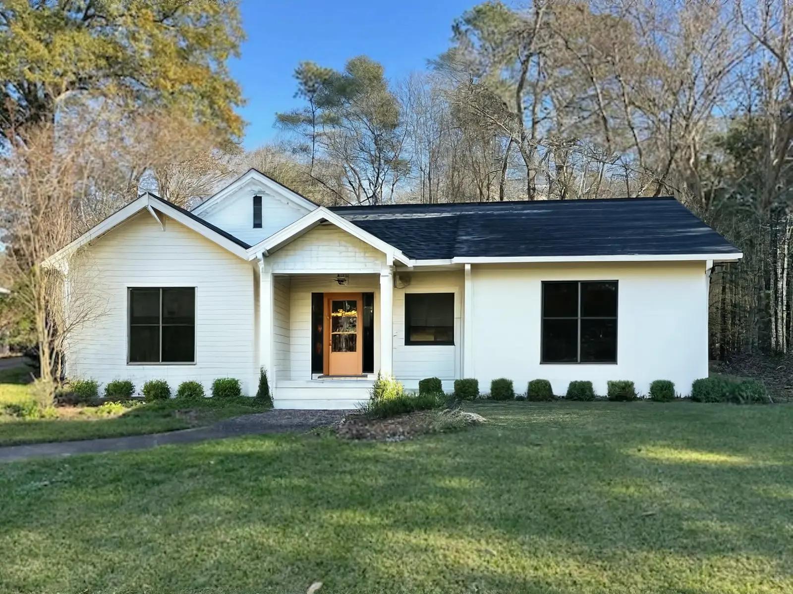 Stylish Transitional Exterior Remodel for Enhanced Curb Appeal