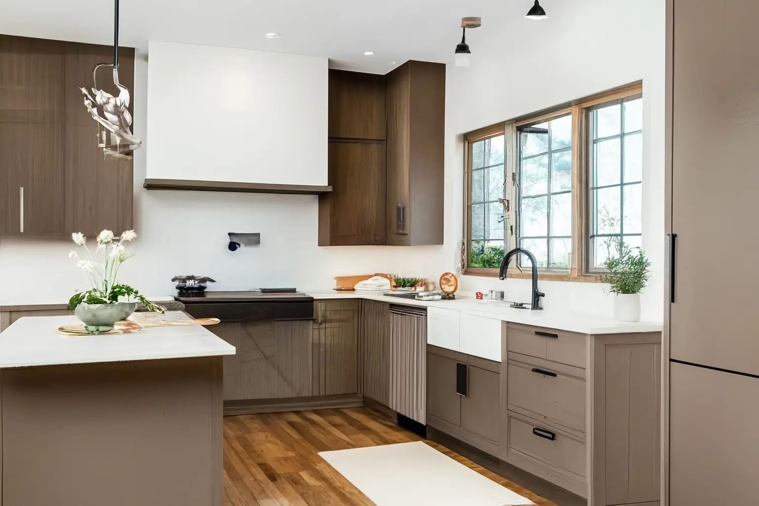 Modern Kitchen Redesign with Wood Cabinets and Light Colors