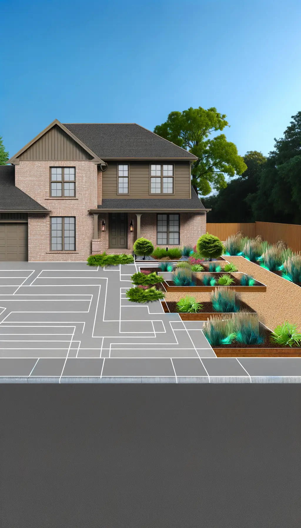 Curb Appeal Makeover: Modern Landscaping and Driveway Upgrade