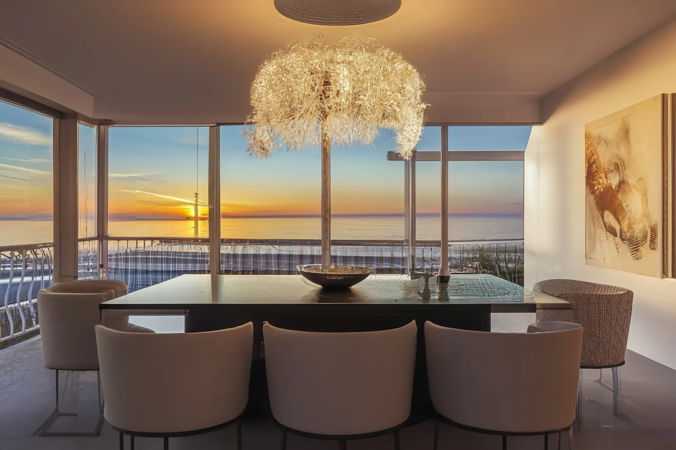 Modern Ocean View Dining Room Transformation